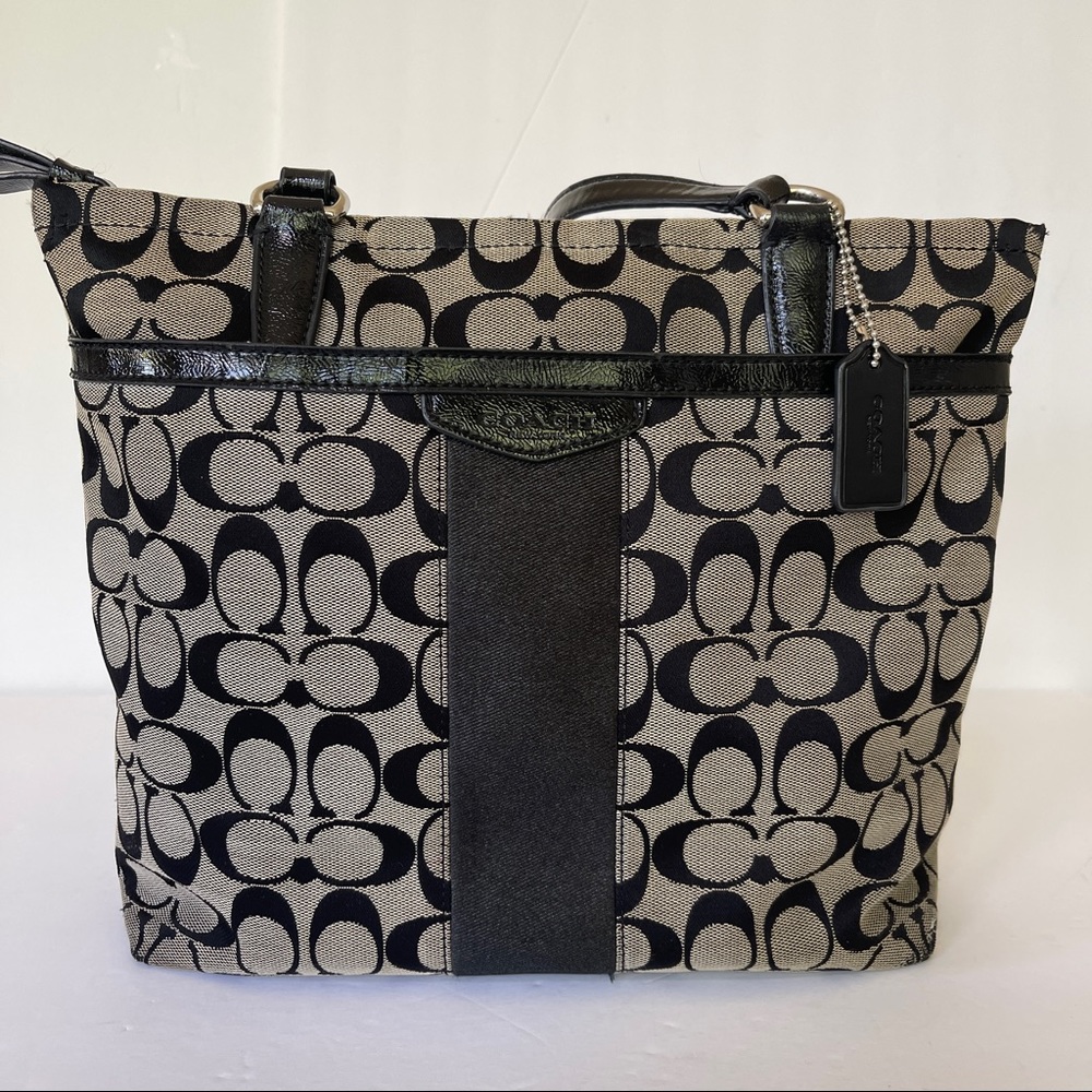 Coach Signature Stripe Tote Bag
